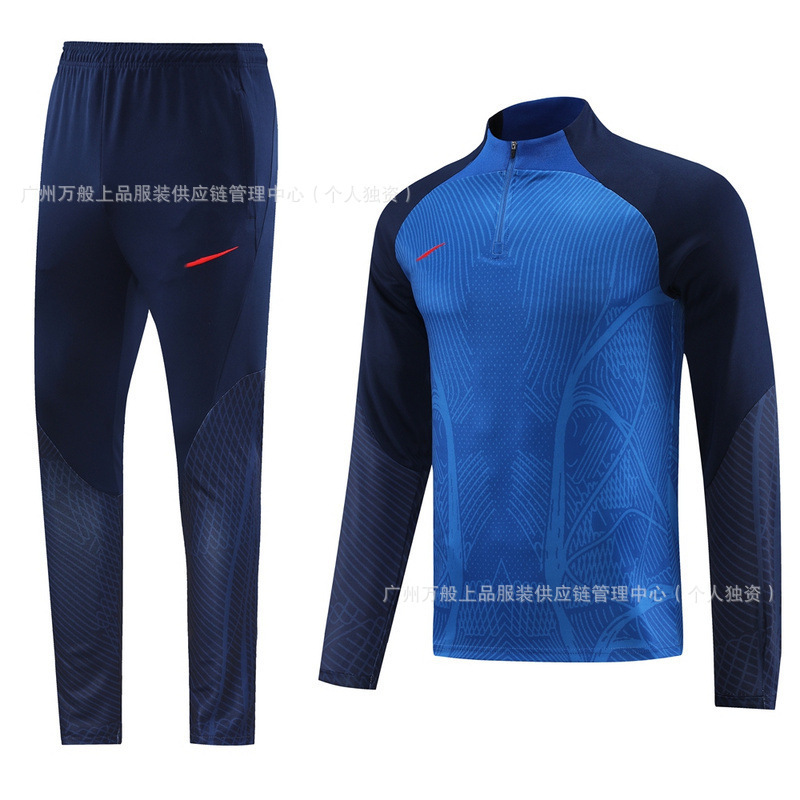 NB半拉链冬装长袖长裤套装训练俱乐部基础足球服球衣长拉logo外贸|undefined