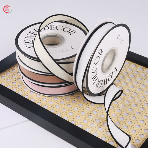 Charm Black and White Striped Simple Fabric Ribbon Rose Fresh Flower Gift Box Packaging Bow Flower Art Ribbon Tie DIY Handmade