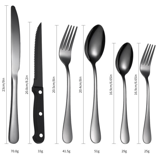 Cross-border Bestseller: Amazon 1010 Stainless Steel Steak Knife, Fork, and Spoon Set – 72/48/24-Piece Household Dinnerware Kit