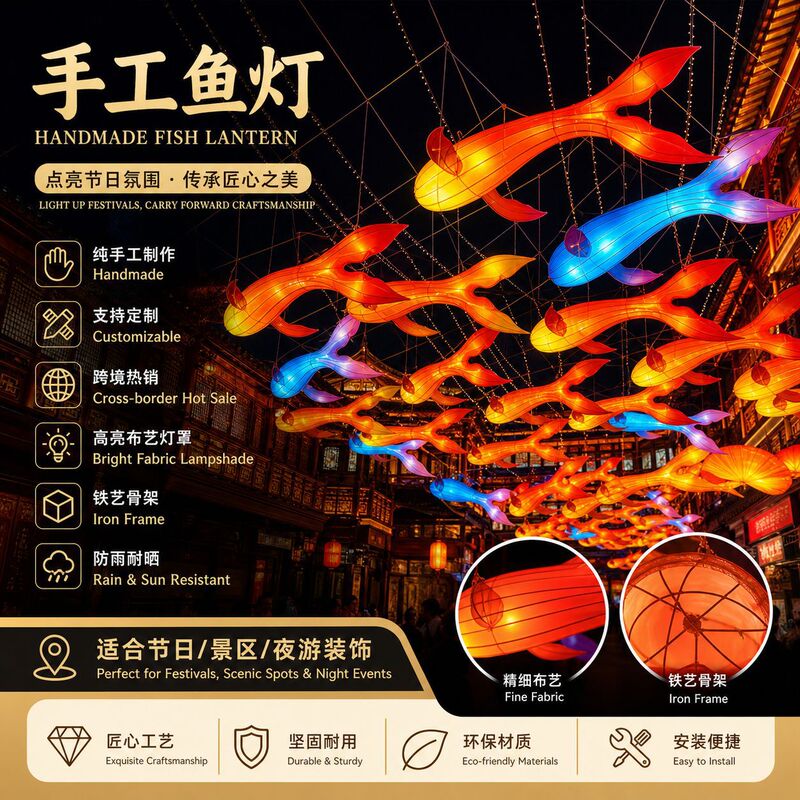 Yuyuan Popular Colorful Fish Lanterns, Koi Fish Lanterns for Street Night Markets, Lanterns for Mid-Autumn Festival and National Day, and Ancient Town Decorations Yuyuan Popular Colorful Fish Lanterns, Koi Fish Lanterns for Street Night Markets, Lanterns for Mid-Autumn Festival and National Day, and Ancient Town Decorations