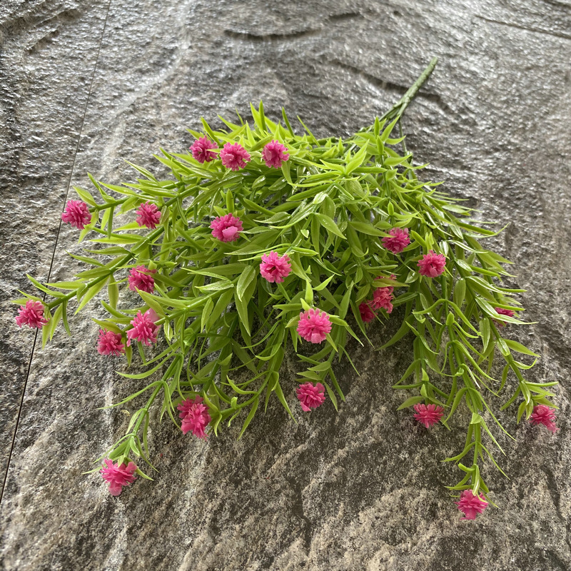 Simulación de 5 hornos de hierba de agua lleno de estrellas de mano pequeña boda centro comercial decoración colgante de pared de plástico de planta de simulación