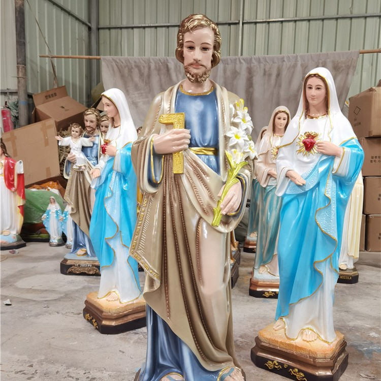 120cm San José Ornamentos Mirando Estatuas de vidrio FRP Decoración de la Iglesia