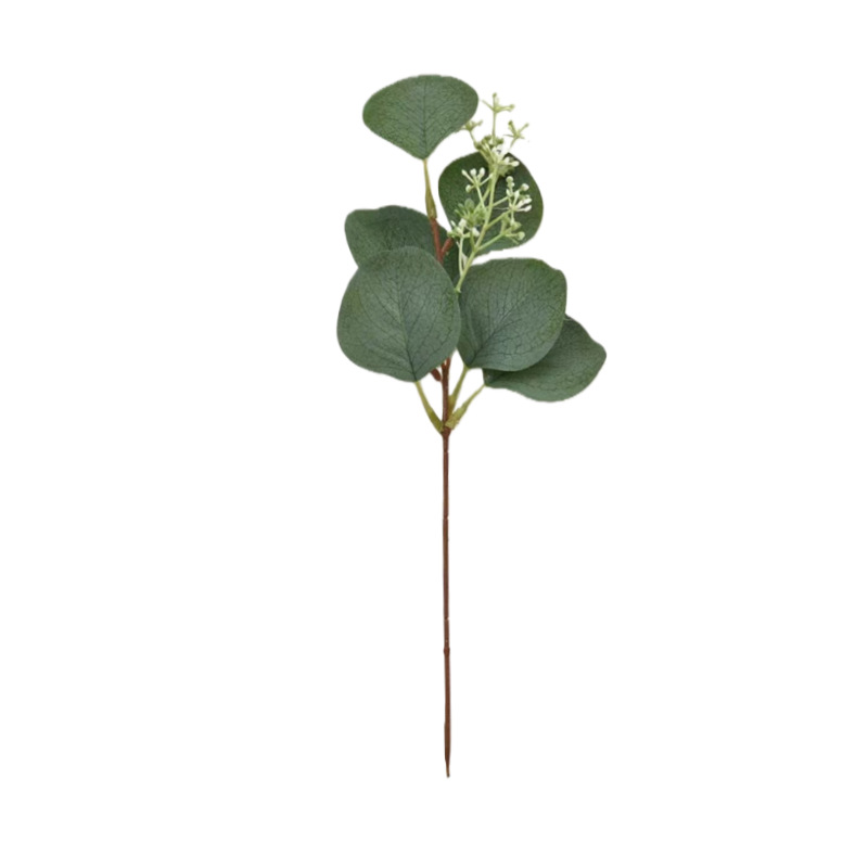 Simulación transfronteriza de plantas verdes, hojas de dinero, plantas artificiales, hojas de eucalia, adornos de hojas, decoración de plantas verdes falsas al por mayor.