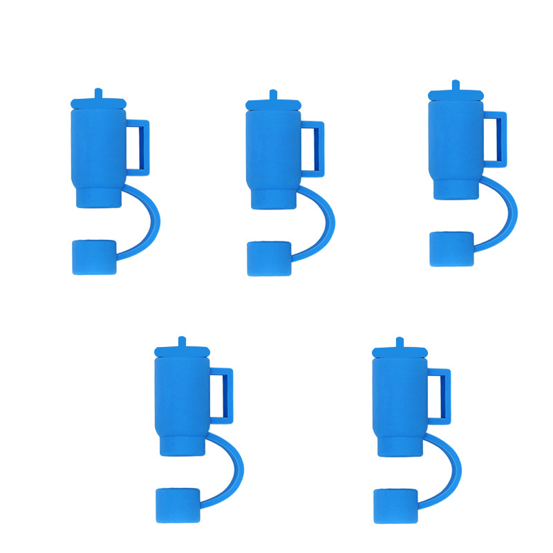 Tapa de pajita nueva transfronteriza, tapa de pajita de silicona, tapa de pajita de silicona impermeable y a prueba de polvo, regalo de LOGO personalizado