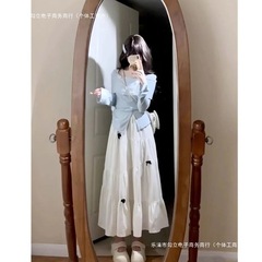 早秋装搭配一整套连衣裙子女2025新款小个子韩系穿搭气质长裙套装