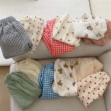 男女童棉纱双层防蚊裤夏季儿童薄款灯笼裤中小童宝宝居家裤