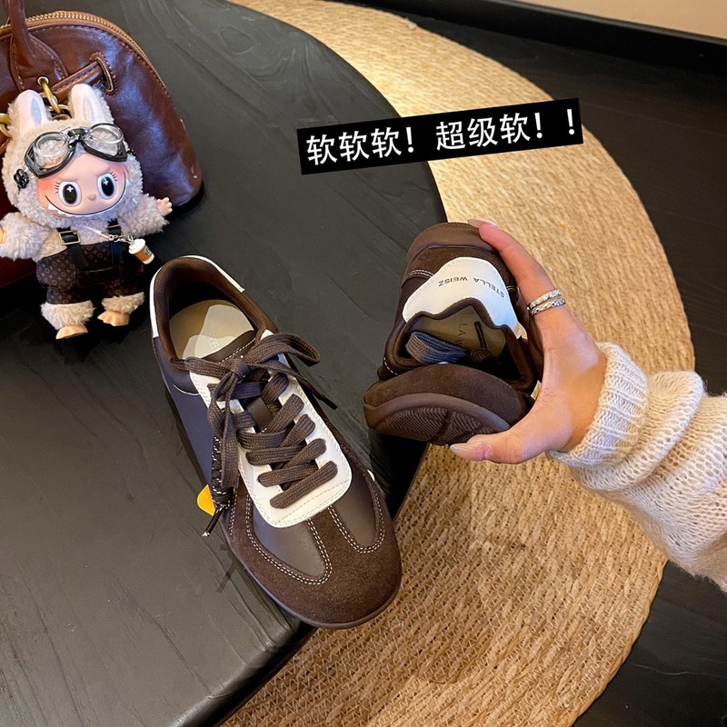 复古拼色平底德训鞋女2025年新款秋季厚底运动鞋阿甘休闲鞋板鞋子|undefined