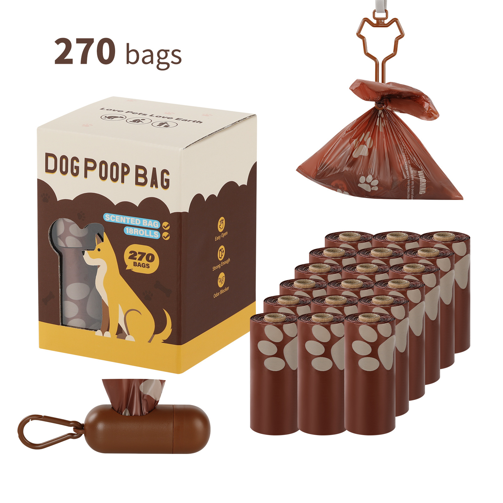 18 rollos + dispensador + caja de clip / sabor a chocolate