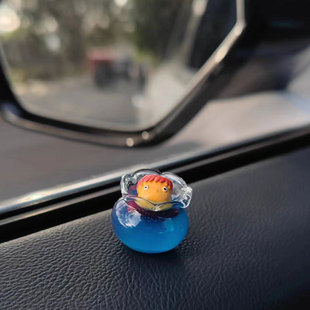 Goldfish Princess Ponyo on Ins Wind Cliff Creative Car Ornaments Cute Female Micro Landscape Car in the Console