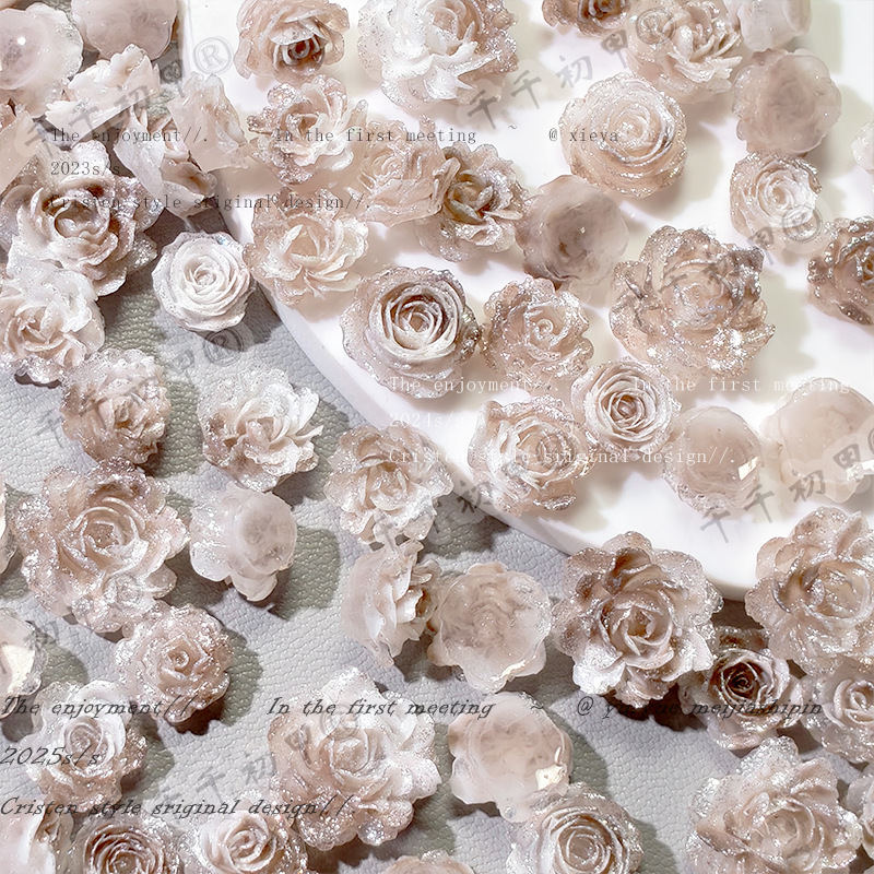 Autumn and Winter New Warm Coffee Color Soft Glue Flower Nail Art Jewelry Luminous Three-Dimensional Resin Carved Nail Art Material Wholesale Autumn and Winter New Warm Coffee Color Soft Glue Flower Nail Art Jewelry Luminous Three-Dimensional Resin Carved Nail Art Material Wholesale