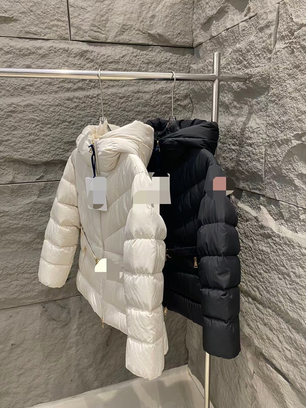 2025新款白鹅绒收腰A字短款连帽羽绒服女修身显瘦短款外套|undefined