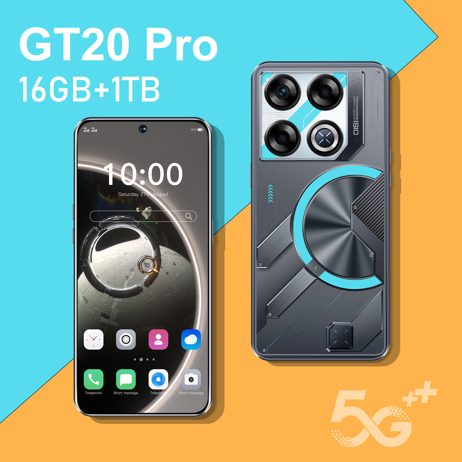 GT20 Pro跨境手机安卓现货7.3寸大屏16+1T智能手机工厂价(劲爆款)