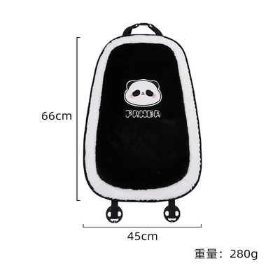 Wool pad: warm non-slip seat cover monolithic - long-haired-white-edge-panda-panda-1-backrest