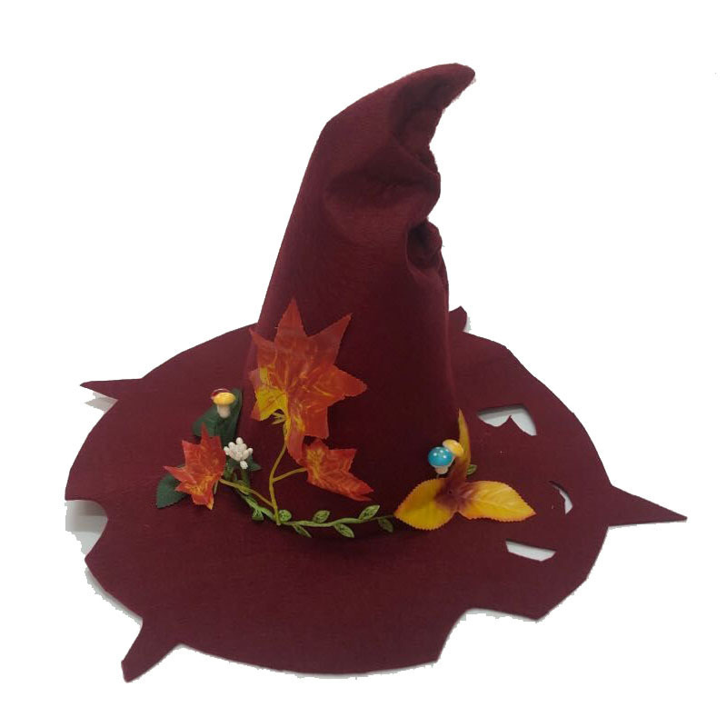 定制 萬聖節複活節巫婆鬼節派對魔法師小尖帽毛氈帽子 女巫尖角帽