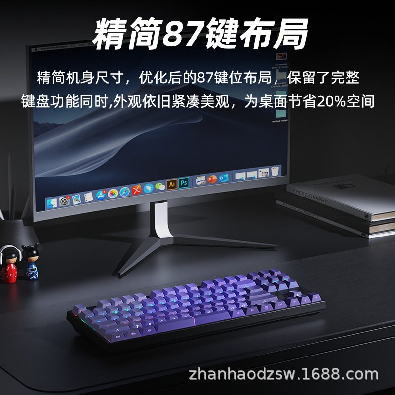 鋭蟻A87側刻機械キーボード全キー87キーホットプラグ電気ゲームオフィス混光コンピュータ周辺機器|undefined