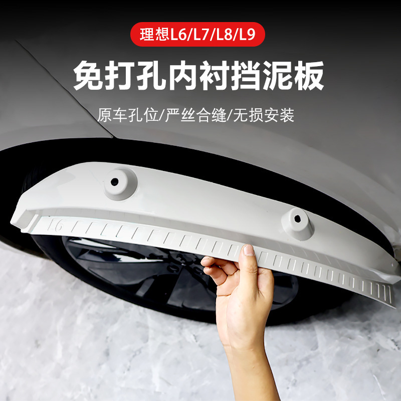 24/25 Model Li Auto I6I8L6L7 Rear Door Liner Mudguard Mudflap No-Drill Rear Tire Upgrade Special