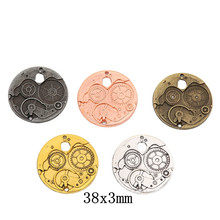 DIY饰品配件复古合金 齿轮钟挂件zakka批发厂家直销1679