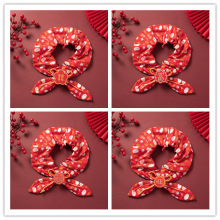 新年开运中国风全棉兔年宠物猫咪狗狗领巾围巾口水巾三角巾围脖