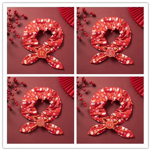 Новый год китайский стиль Хлопок Кролик Год домашнее животное кошка собака шарф треугольный шарф