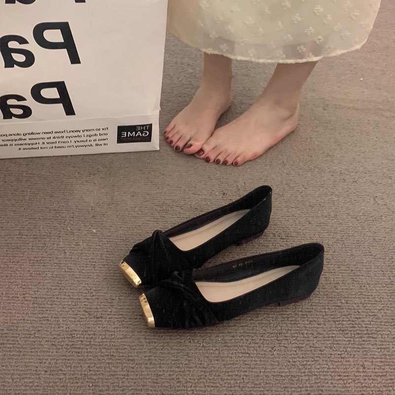 Flat Elegant Gentle High-End Commuter Shoes For Women 2025 New Spring French Square Toe Mary Jane Loafers_vogvips.com
