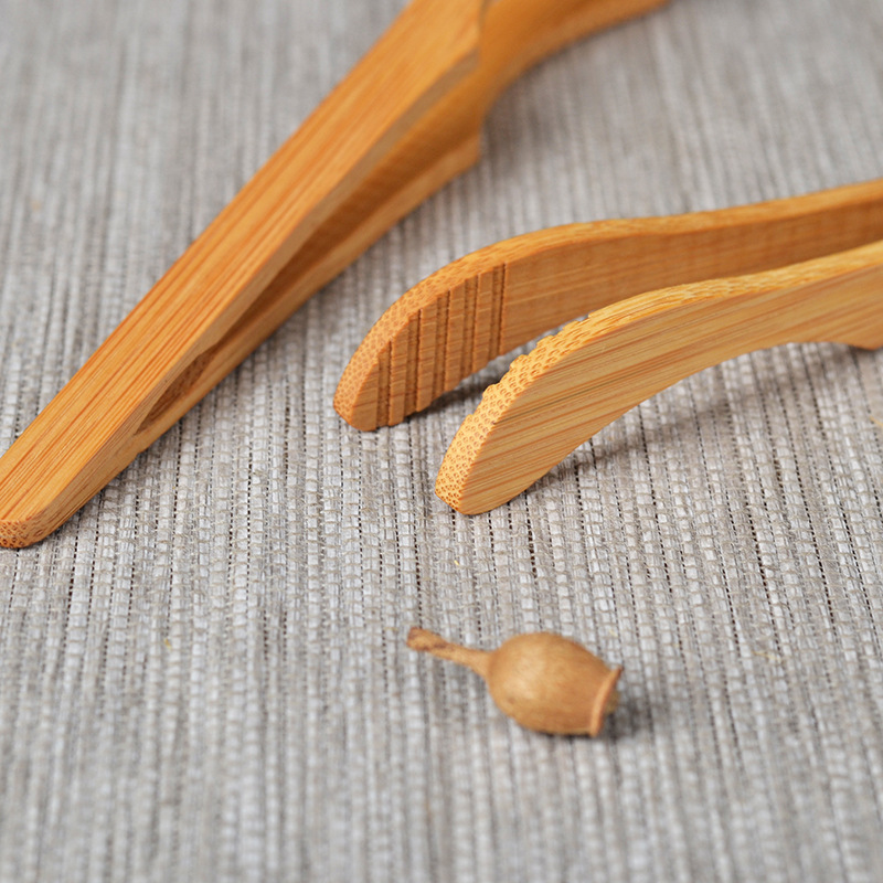 Wholesale Carbonized Bamboo Clips for Home Use, Tea Clips, Tea Ceremony Accessories, Cup Clips with Teeth, Bamboo Clips with LOGO Engraving, Direct Manufacturer Sale