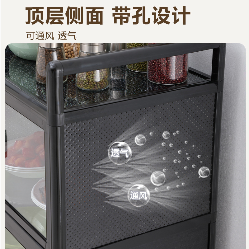 Estante de cocina con puerta de armario piso armario multicapa armario