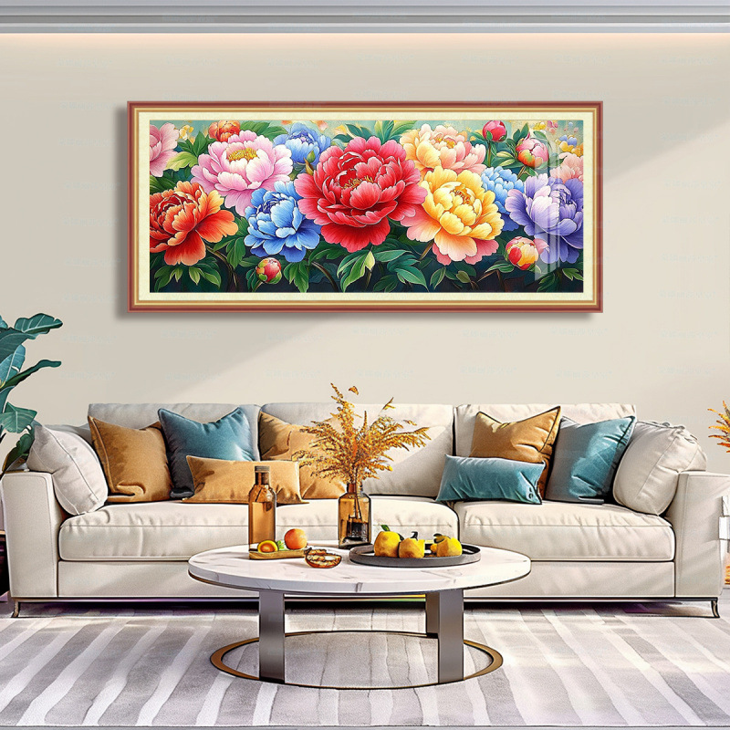 [Algodón importado] Mona Lisa real bordado a mano de flores ricas y nobles bordados chinos de color nacional image 6