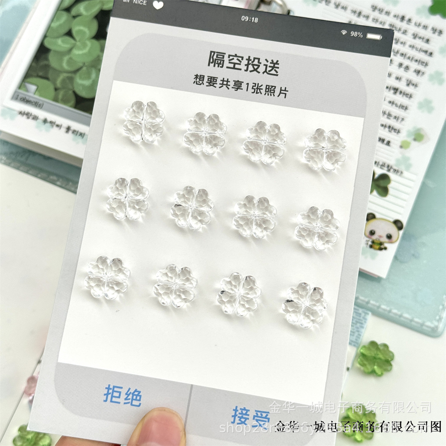 Ins trébol de cuatro hojas serie material accesorios de resina cinta de hoja de madera libro de bricolaje decoración de regalo tarjeta material de embalaje