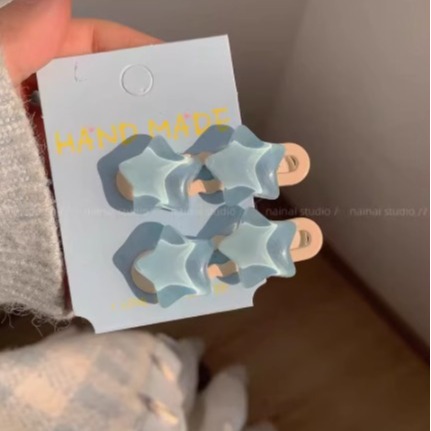 ¡El oso azul ama el clip de pelo! Sweet girl cloud bow clip BB lateral clip clip de pelo de pato mar