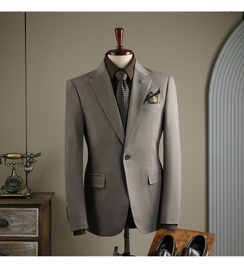 Herren Anzug Gestreift Elegant Business Schlanke Passform_voghion.com