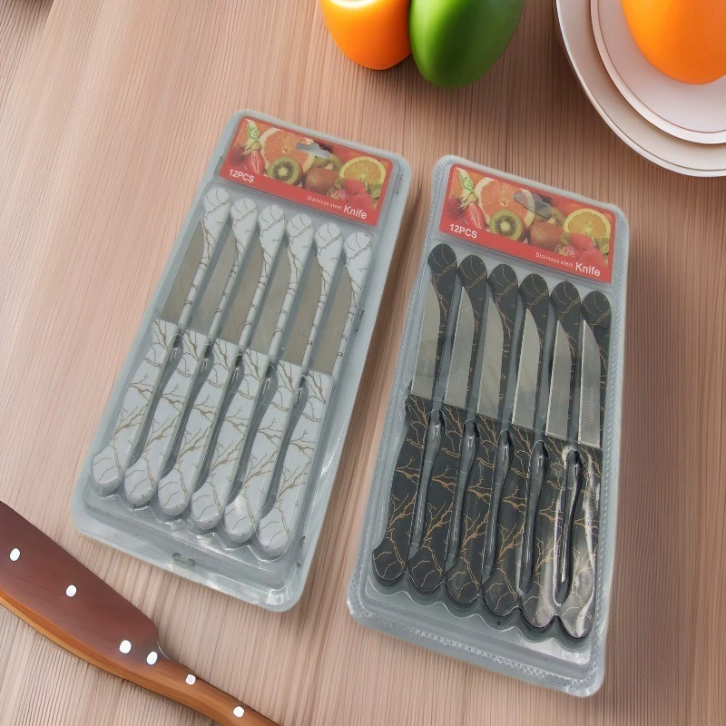 Clearance fruit knife stainless steel knife paring knife household sharp knife kitchen peeling knife handle printed knife