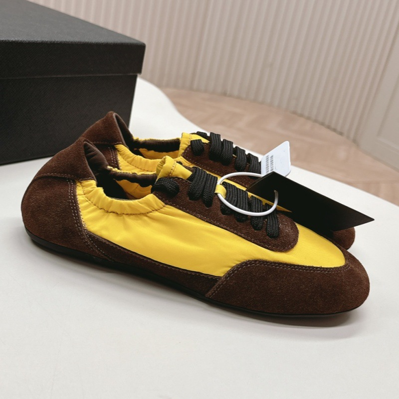 Triangle Spring and Autumn Fashion All-match Flat German Training Shoes Cowhide Nylon Color Matching Comfortable Casual Lace-up Forrest Gump Shoes