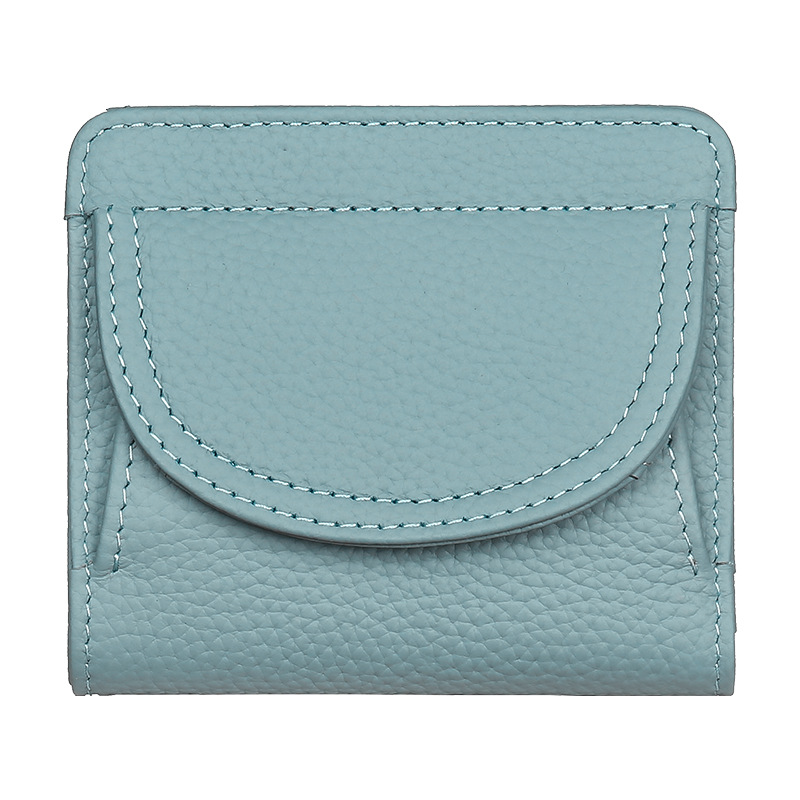 Cartera japonesa para mujeres, bolso de cambio de cuero, bolso de moda ultra delgado, mini bolso de cuero corto de cabeza