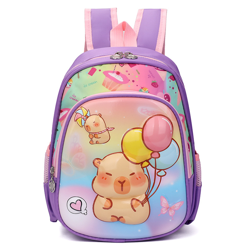Transfronteriza mayorista de 12 pulgadas Kapibara caricatura mochila infantil encantadora mochila de jardín de infantes 3D shell