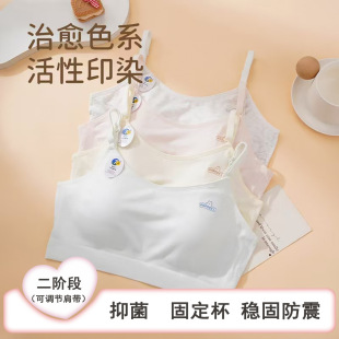 Two-Stage Girls' Bra and Intimates for Middle and High School Students in the Developmental Period Fixed Triangle Cup Sports Shock-Proof and Anti-Sagging Vest
