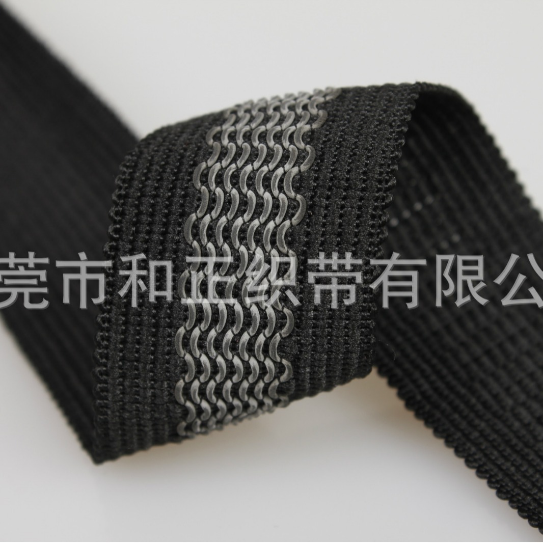 工厂直销黑色尼龙防滑松紧弹性弹力织带 服装箱包diy辅料织带