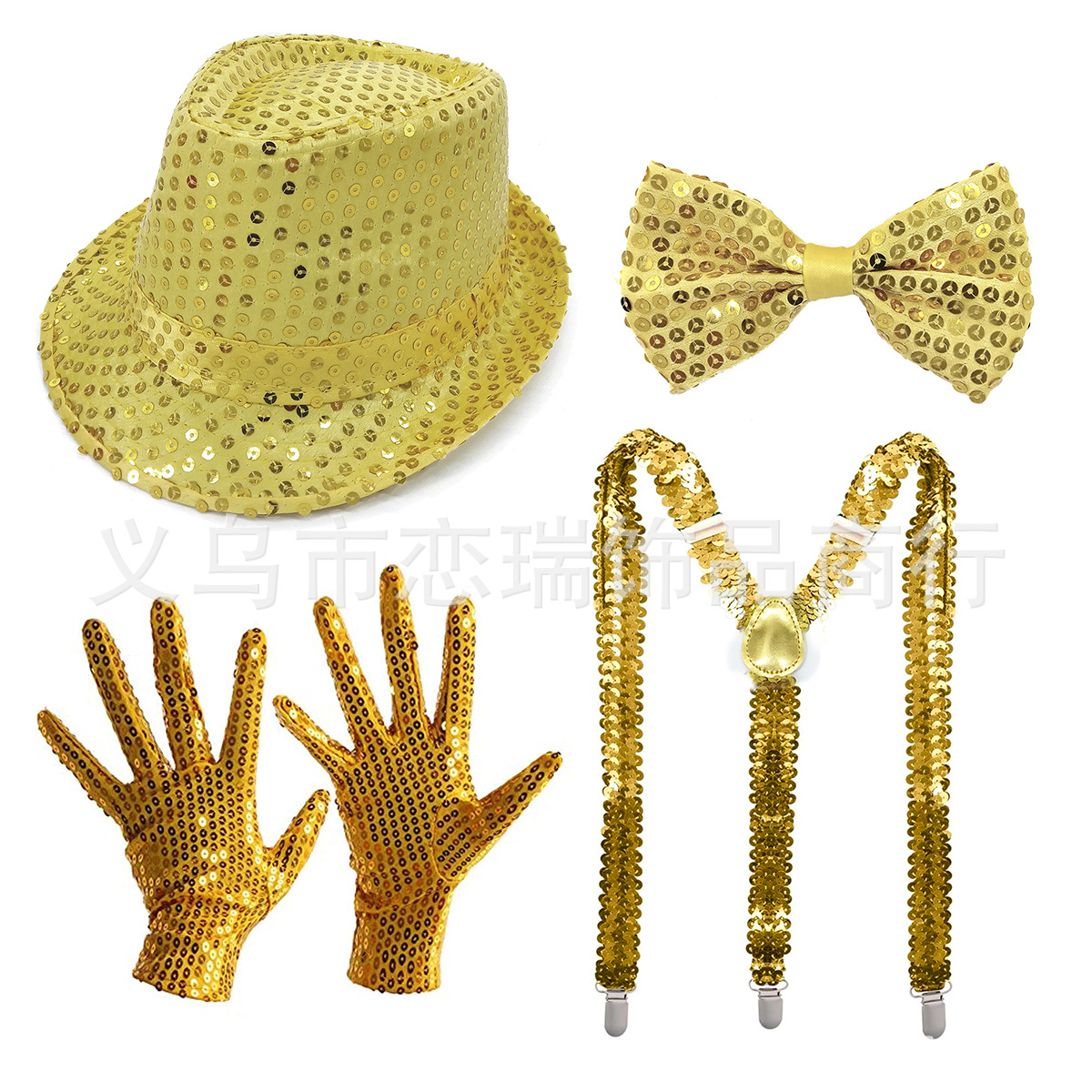 70s DISCO espectáculo accesorios esquinilla sombrero corbata guantes cinturón hombre conjunto Xiaoyin TEMU en stock