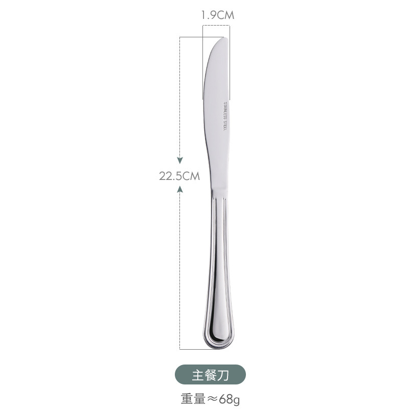 Vajilla occidental de acero inoxidable 1010 sola línea restaurante del hotel engrosada carne tenedor cuchara traje transfronterizo al por mayor tenedor cuchillo