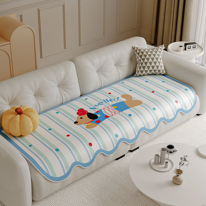 Cojín de cojín de cojín de sofá de vid de hielo de forma especial de dopamina 2025 nuevo estilo de verano fresco sofá de seda de hielo funda de toalla cubierta