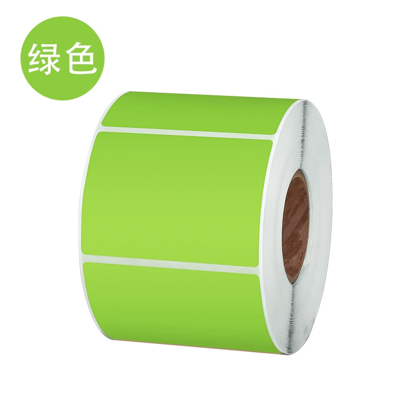 Etiqueta adhesiva de papel térmico de tres colores, color, selección múltiple, impresión de código de barras impermeable y a prueba de aceite personalizada, etiqueta autoadhesiva