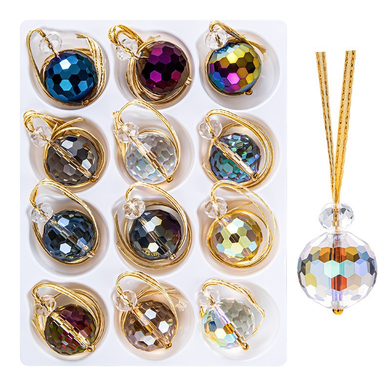 Wholesale 22mm Electroplating Colorful Glass Ball Pendant Crystal Sun