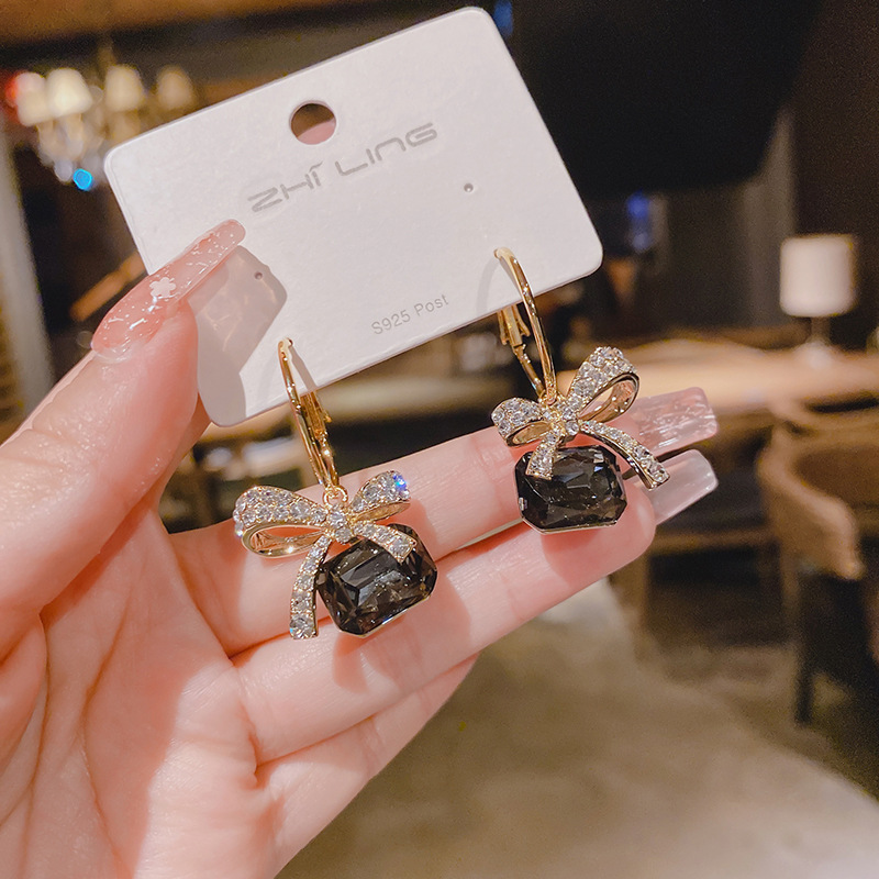 Women'S Gender 1 Pair Sweet Bow Knot Alloy Plating Zircon Women's Earrings