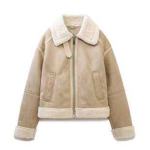 Foreign trade list! Spring and summer new European and American style women's fashion lapel long sleeve double-sided short jacket coat 6318241