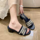 2025 Summer New D Family Old Flower Embroidered Flat Slippers Women's Outfit Internet Celebrum Beach Casual Sandals Trendy