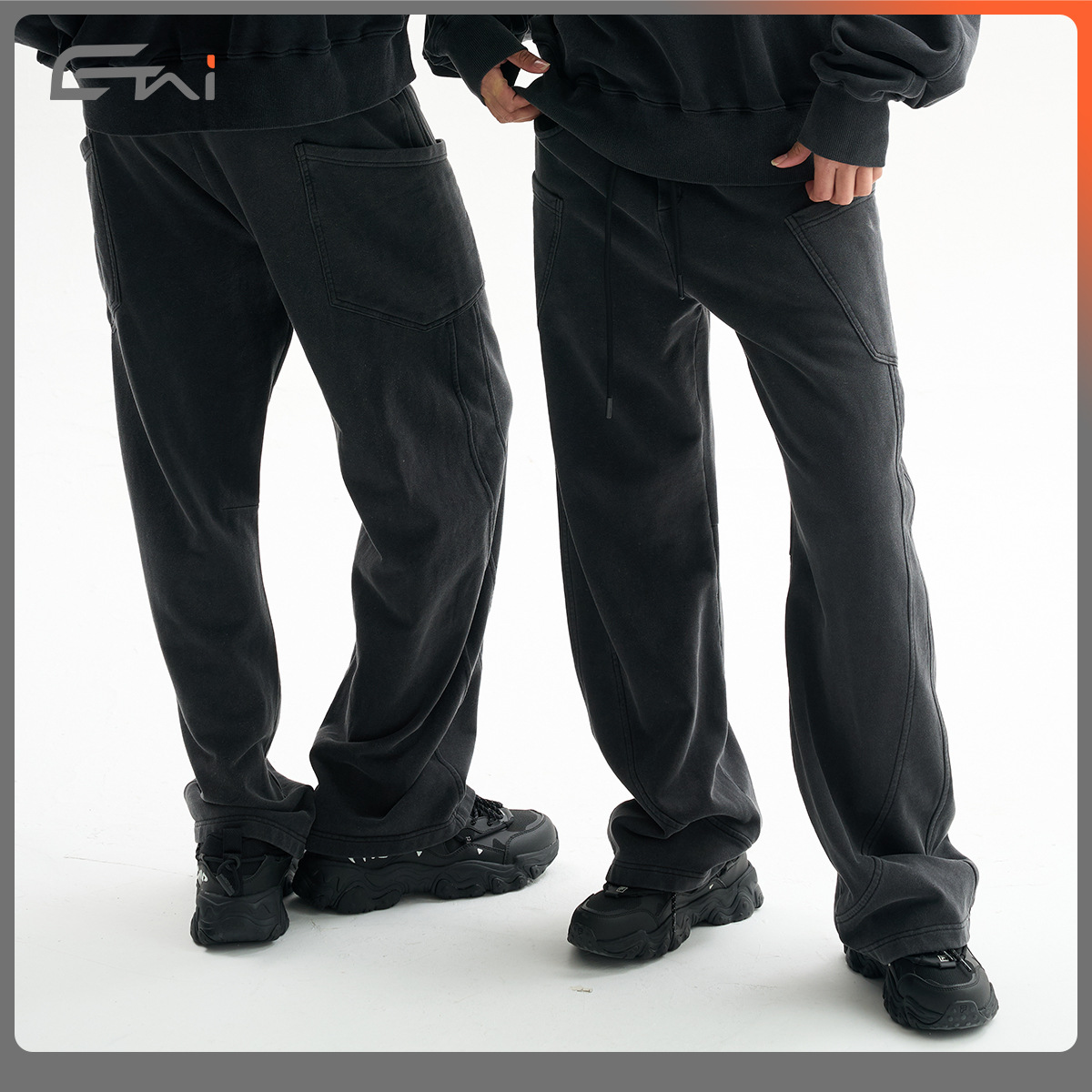 ETAI Hombre| Tendencia retro pesado algodón cimeta pantalones de alta calidad para hombres cosidos con cuerdas de dibujo pantalones casuales