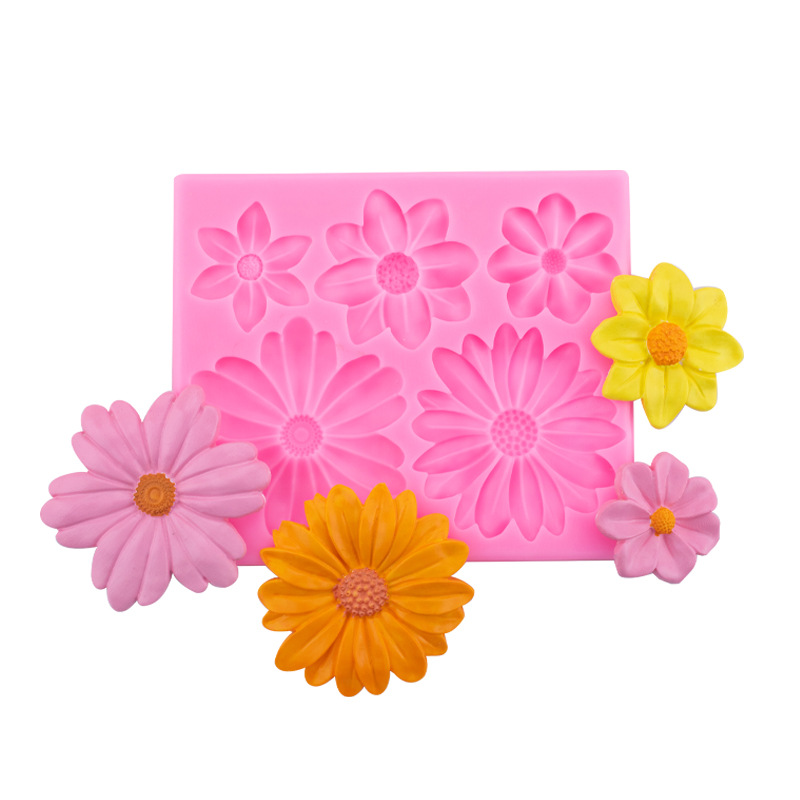 Margarita girasol molde de silicona hornear pastel postre decoración fondant chocolate haciendo Accesorios