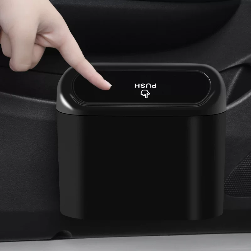 Car Trash Bin, Universal Foldable Storage Box, Plastic 1 L, Door & Backseat Mount