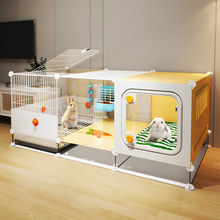 兔子笼子防喷溅尿厕所一体家用超大号荷兰猪豚鼠侏儒兔笼睡窝别墅