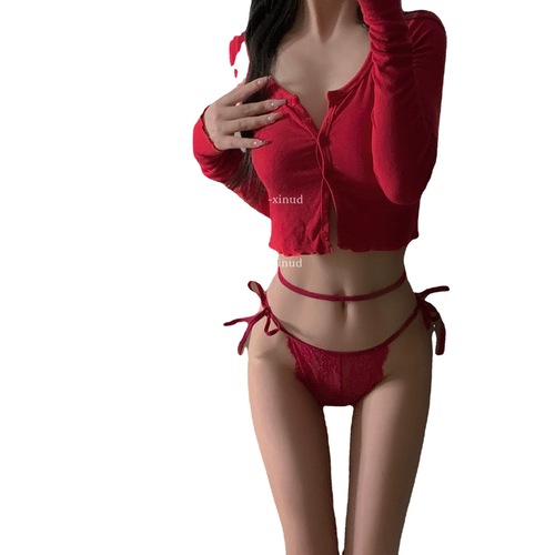 Waist carefully crafted * red lace strap panties, feminine, breathable, pure, soft, pure cotton crotch low-waisted briefs
