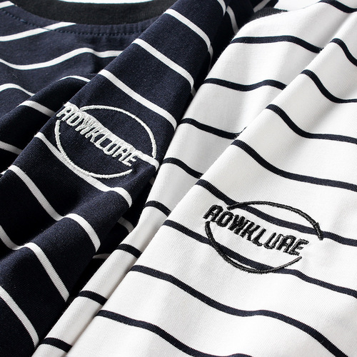 Children's T-shirt summer Korean style new boys' short-sleeved T-shirt medium and large children's striped embroidered top children's short-sleeved wholesale